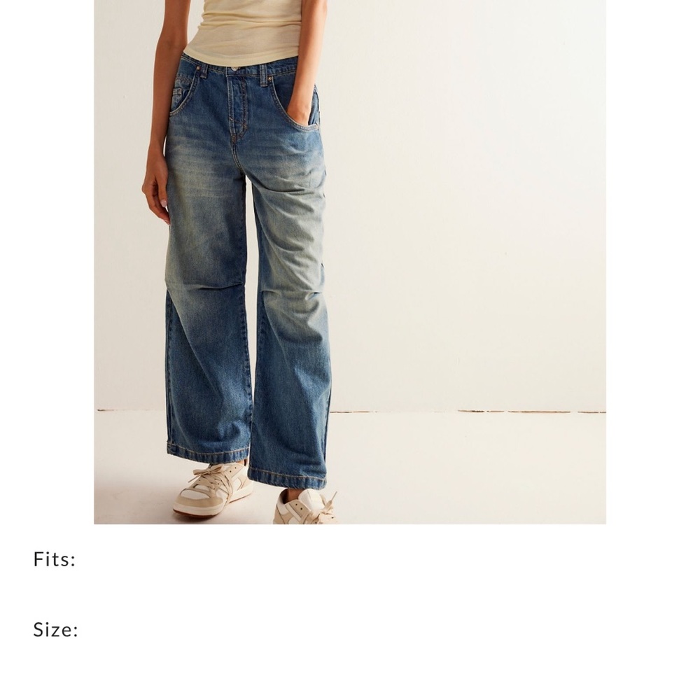 Free people twin flame crop wide leg jean 26 $98 excellent